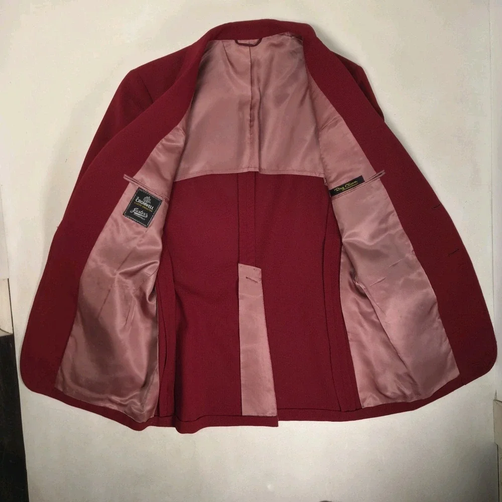 VTG 70s Ron Burgundy Anchorman Red Tweed Blazer Sport Jacket Mens 40 Regular